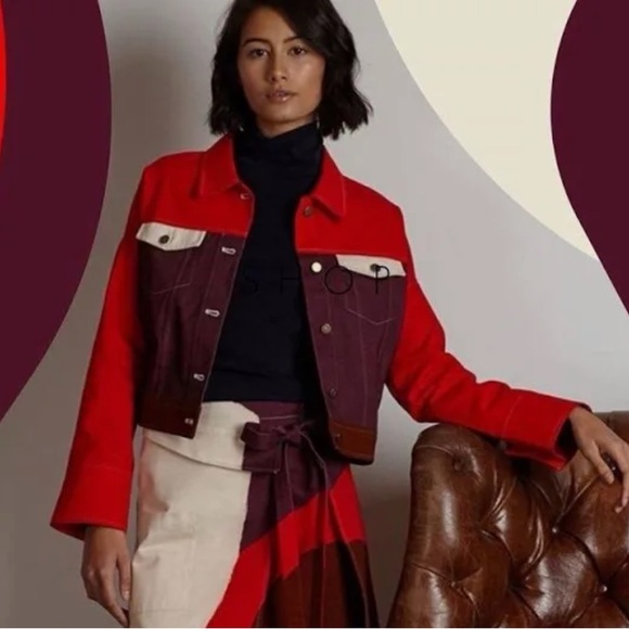 The kit. Color block Cotton jacket. (The cut paper jacket) - Picture 1 of 8